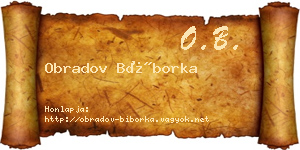 Obradov Bíborka névjegykártya